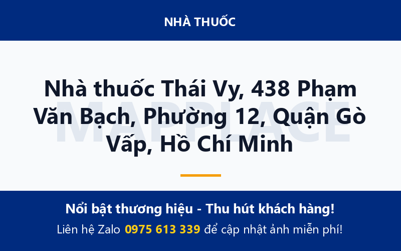Nhà thuốc Thái Vy, 438 Phạm Văn Bạch, Phường 12, Quận Gò Vấp, Hồ Chí Minh