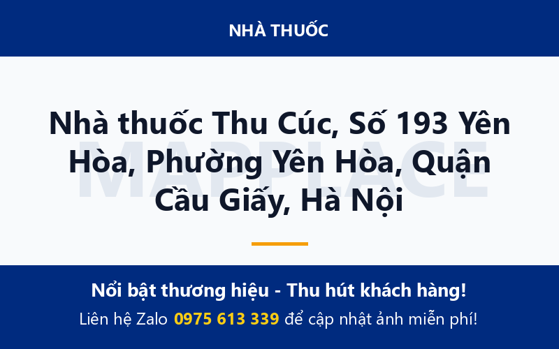 Nhà thuốc Thu Cúc, Số 193 Yên Hòa, Phường Yên Hòa, Quận Cầu Giấy, Hà Nội