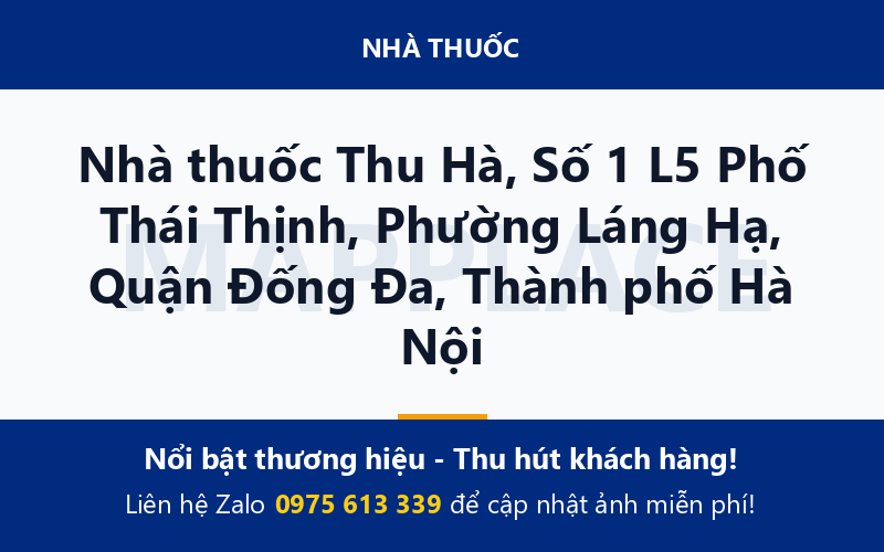 Nhà thuốc Thu Hà, Số 1 L5 Phố Thái Thịnh, Phường Láng Hạ, Quận Đống Đa, Thành phố Hà Nội