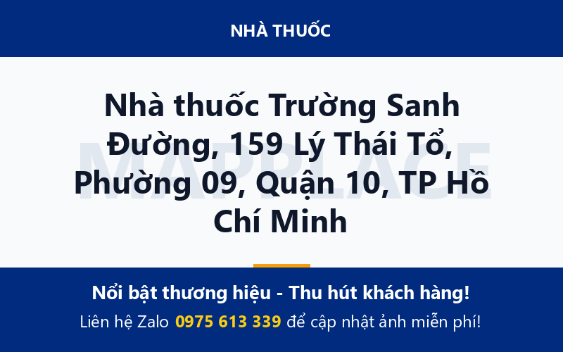Nhà thuốc Trường Sanh Đường, 159 Lý Thái Tổ, Phường 09, Quận 10, TP Hồ Chí Minh