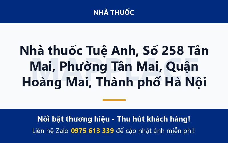 Nhà thuốc Tuệ Anh, Số 258 Tân Mai, Phường Tân Mai, Quận Hoàng Mai, Thành phố Hà Nội