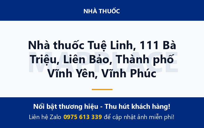Nhà thuốc Tuệ Linh, 111 Bà Triệu, Liên Bảo, Thành phố Vĩnh Yên, Vĩnh Phúc