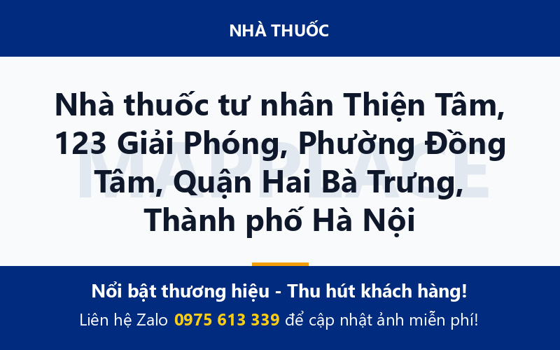 Nhà thuốc tư nhân Thiện Tâm, 123 Giải Phóng, Phường Đồng Tâm, Quận Hai Bà Trưng, Thành phố Hà Nội