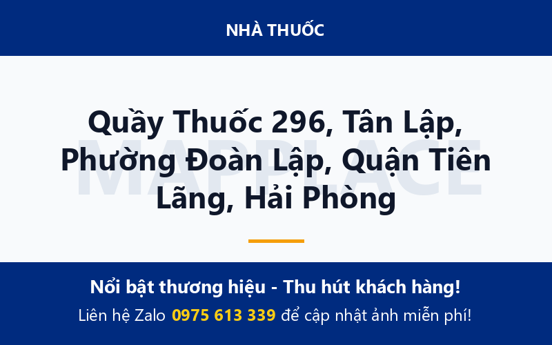 Quầy Thuốc 296, Tân Lập, Phường Đoàn Lập, Quận Tiên Lãng, Hải Phòng