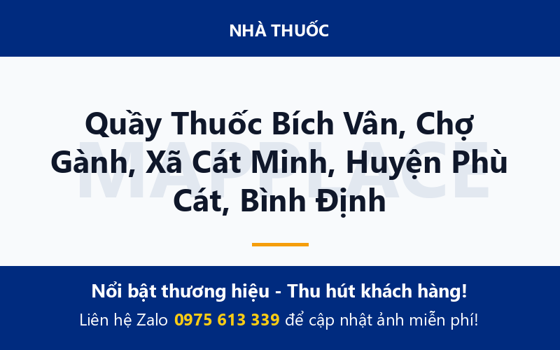 Quầy Thuốc Bích Vân, Chợ Gành, Xã Cát Minh, Huyện Phù Cát, Bình Định