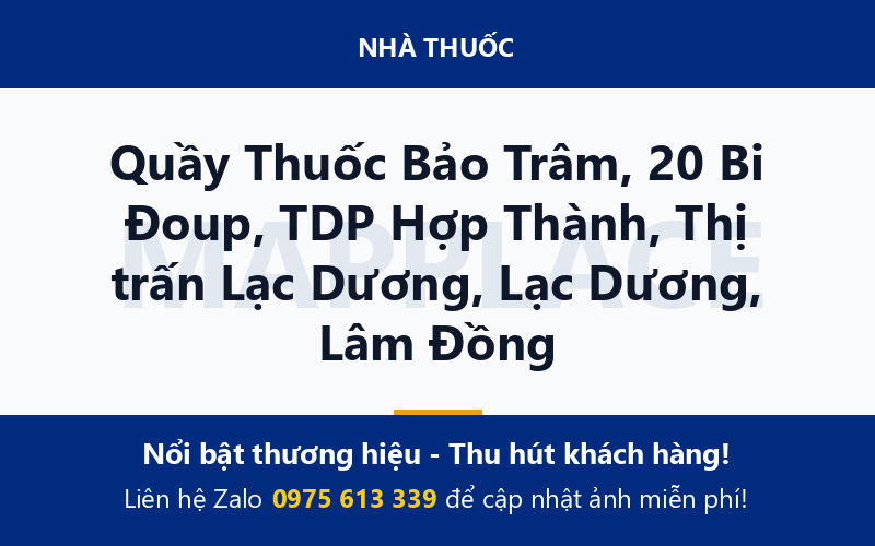 Quầy Thuốc Bảo Trâm, 20 Bi Đoup, TDP Hợp Thành, Thị trấn Lạc Dương, Lạc Dương, Lâm Đồng