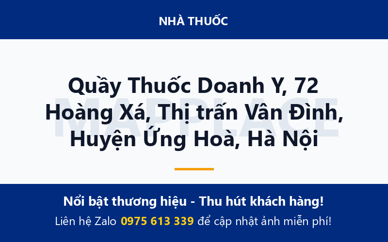 Quầy Thuốc Doanh Y, 72 Hoàng Xá, Thị trấn Vân Đình, Huyện Ứng Hoà, Hà Nội