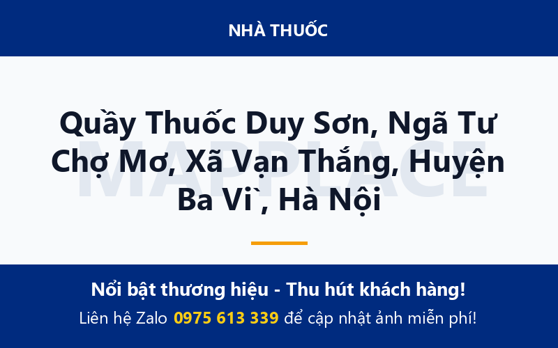 Quầy Thuốc Duy Sơn, Ngã Tư Chợ Mơ, Xã Vạn Thắng, Huyện Ba Vì, Hà Nội