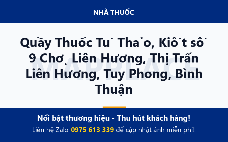 Quầy Thuốc Tú Thảo, Kiốt số 9 Chợ Liên Hương, Thị Trấn Liên Hương, Tuy Phong, Bình Thuận