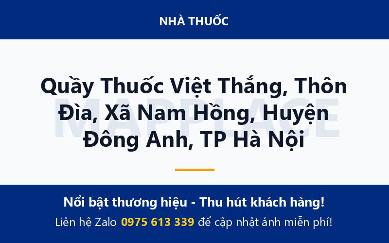 Quầy Thuốc Việt Thắng, Thôn Đìa, Xã Nam Hồng, Huyện Đông Anh, TP Hà Nội