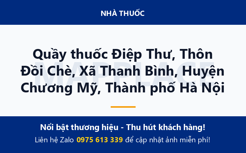 Quầy thuốc Điệp Thư, Thôn Đồi Chè, Xã Thanh Bình, Huyện Chương Mỹ, Thành phố Hà Nội