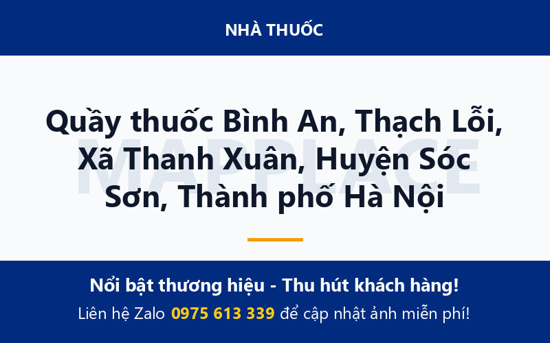 Quầy thuốc Bình An, Thạch Lỗi, Xã Thanh Xuân, Huyện Sóc Sơn, Thành phố Hà Nội