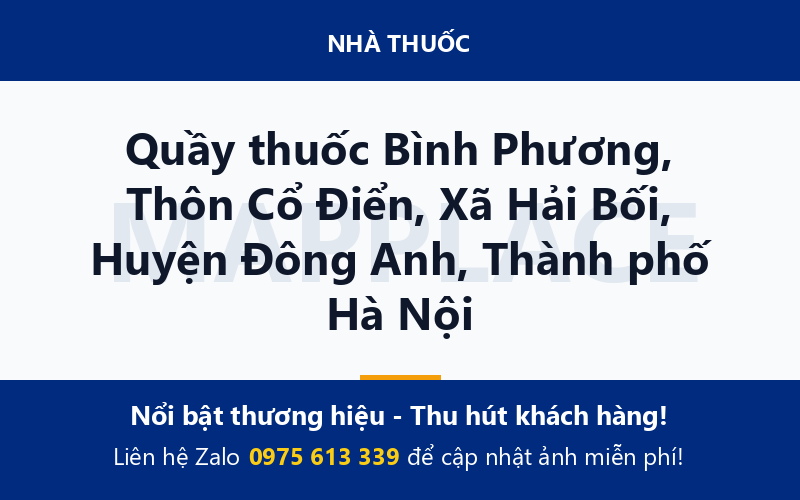 Quầy thuốc Bình Phương, Thôn Cổ Điển, Xã Hải Bối, Huyện Đông Anh, Thành phố Hà Nội