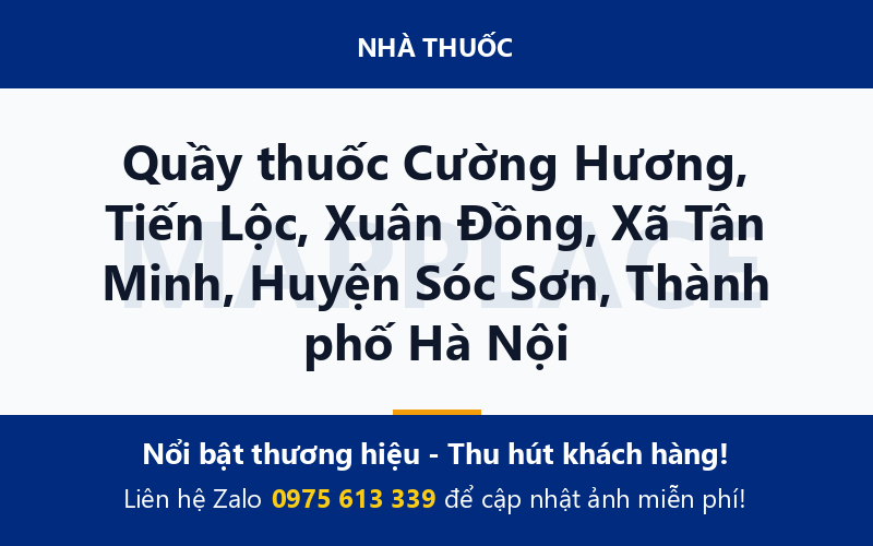 Quầy thuốc Cường Hương, Tiến Lộc, Xuân Đồng, Xã Tân Minh, Huyện Sóc Sơn, Thành phố Hà Nội