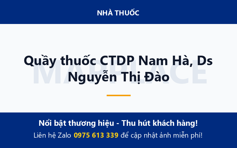 Quầy thuốc CTDP Nam Hà, Ds Nguyễn Thị Đào