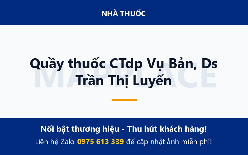 Quầy thuốc CTdp Vụ Bản, Ds Trần Thị Luyến