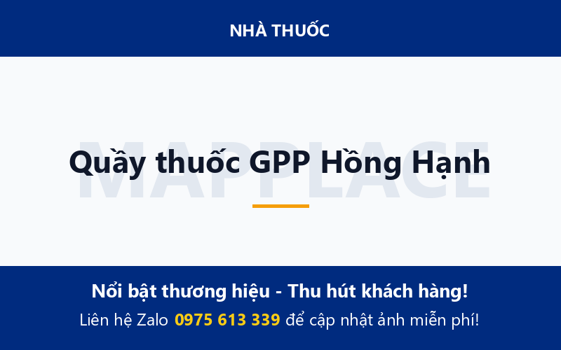 Quầy thuốc GPP Hồng Hạnh