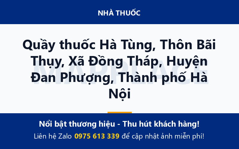 Quầy thuốc Hà Tùng, Thôn Bãi Thụy, Xã Đồng Tháp, Huyện Đan Phượng, Thành phố Hà Nội