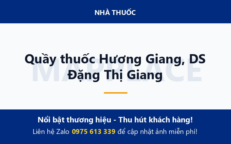Quầy thuốc Hương Giang, DS Đặng Thị Giang