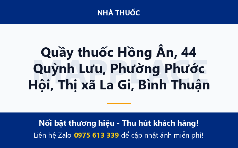 Quầy thuốc Hồng Ân, 44 Quỳnh Lưu, Phường Phước Hội, Thị xã La Gi, Bình Thuận