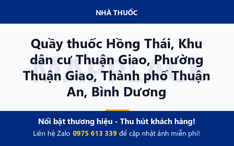 Quầy thuốc Hồng Thái, Khu dân cư Thuận Giao, Phường Thuận Giao, Thành phố Thuận An, Bình Dương