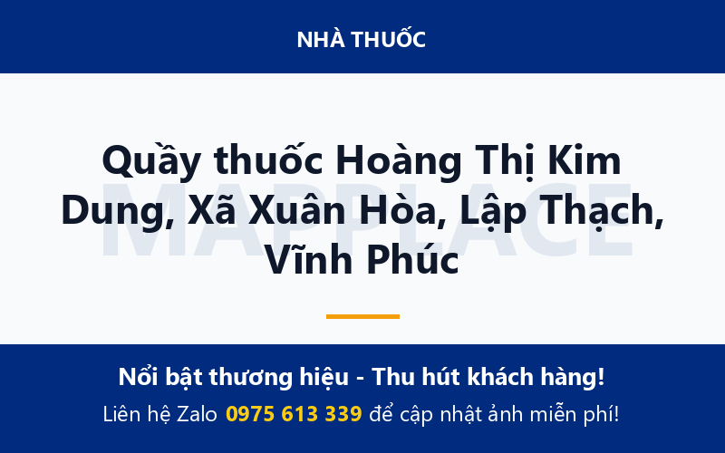 Quầy thuốc Hoàng Thị Kim Dung, Xã Xuân Hòa, Lập Thạch, Vĩnh Phúc