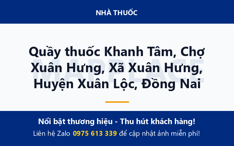 Quầy thuốc Khanh Tâm, Chợ Xuân Hưng, Xã Xuân Hưng, Huyện Xuân Lộc, Đồng Nai
