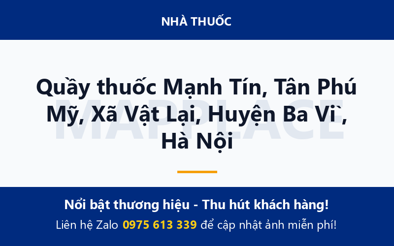 Quầy thuốc Mạnh Tín, Tân Phú Mỹ, Xã Vật Lại, Huyện Ba Vì, Hà Nội