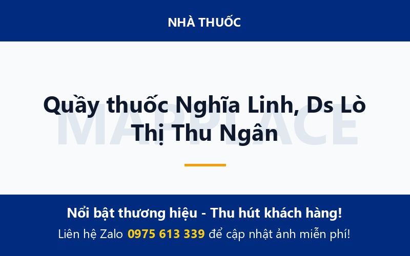 Quầy thuốc Nghĩa Linh, Ds Lò Thị Thu Ngân
