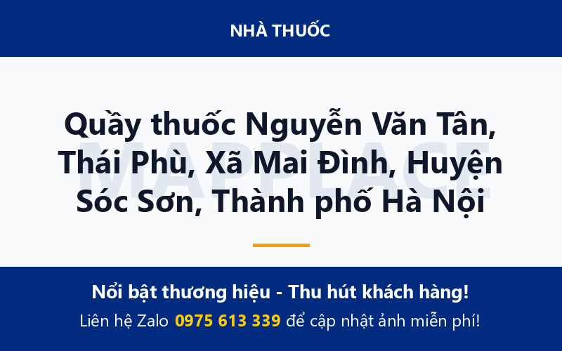 Quầy thuốc Nguyễn Văn Tân, Thái Phù, Xã Mai Đình, Huyện Sóc Sơn, Thành phố Hà Nội