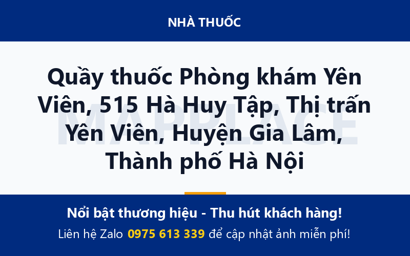Quầy thuốc Phòng khám Yên Viên, 515 Hà Huy Tập, Thị trấn Yên Viên, Huyện Gia Lâm, Thành phố Hà Nội
