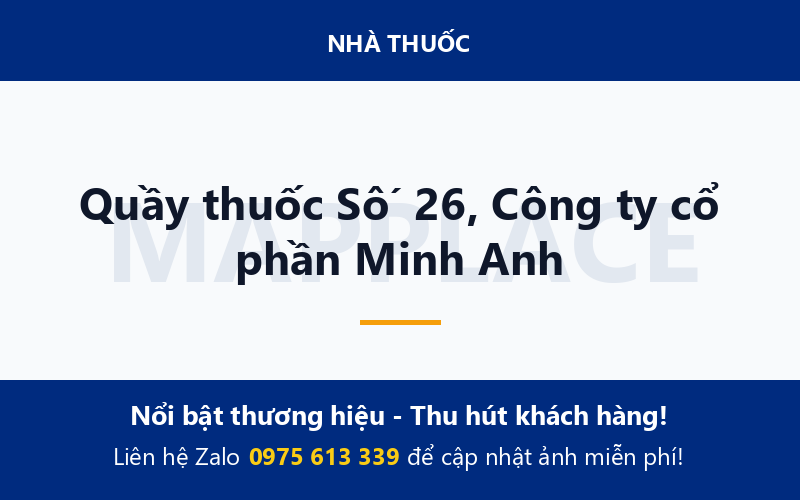 Quầy thuốc Số 26, Công ty cổ phần Minh Anh