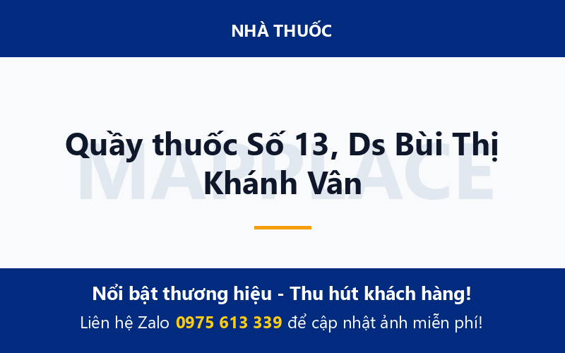 Quầy thuốc Số 13, Ds Bùi Thị Khánh Vân