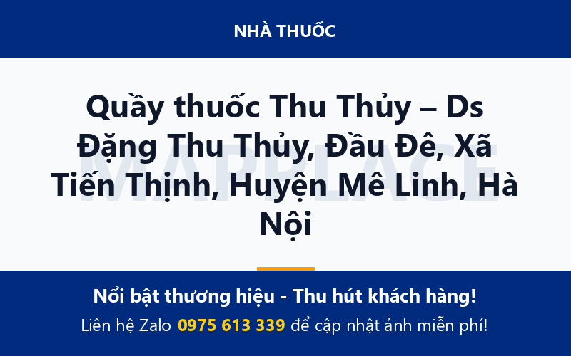 Quầy thuốc Thu Thủy – Ds Đặng Thu Thủy, Đầu Đê, Xã Tiến Thịnh, Huyện Mê Linh, Hà Nội