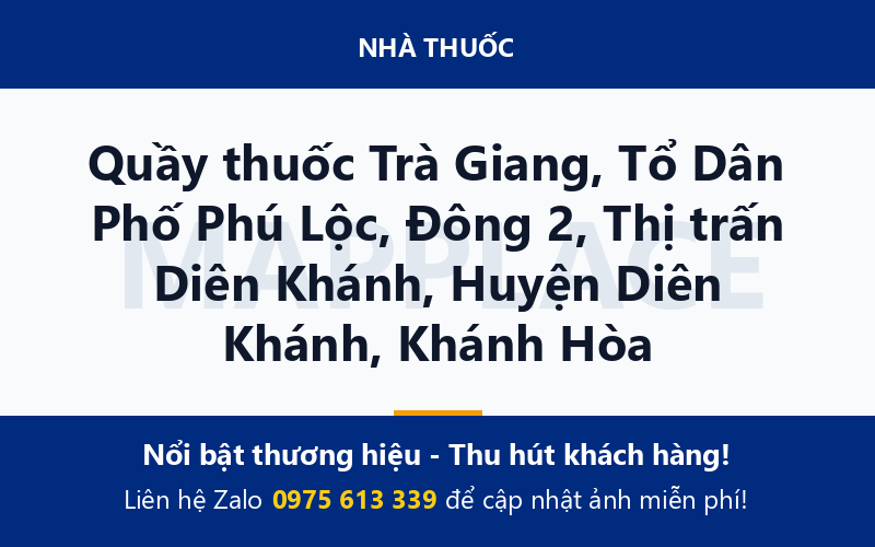 Quầy thuốc Trà Giang, Tổ Dân Phố Phú Lộc, Đông 2, Thị trấn Diên Khánh, Huyện Diên Khánh, Khánh Hòa