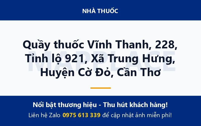 Quầy thuốc Vĩnh Thanh, 228, Tỉnh lộ 921, Xã Trung Hưng, Huyện Cờ Đỏ, Cần Thơ