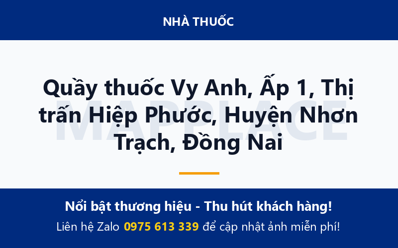 Quầy thuốc Vy Anh, Ấp 1, Thị trấn Hiệp Phước, Huyện Nhơn Trạch, Đồng Nai