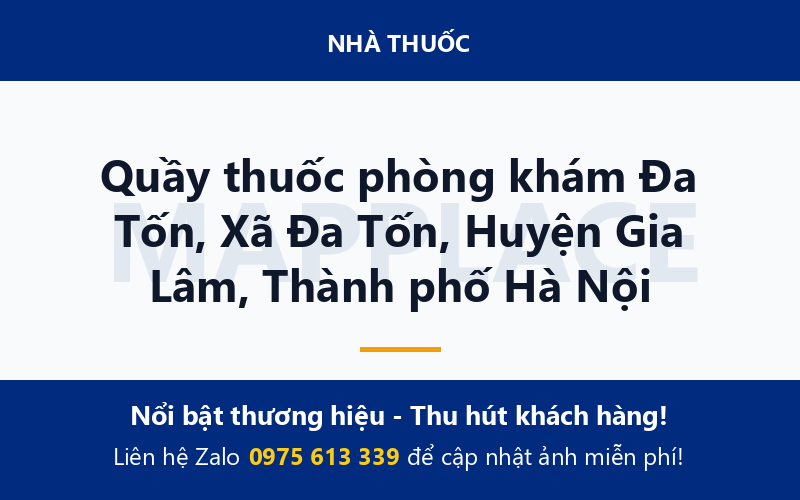 Quầy thuốc phòng khám Đa Tốn, Xã Đa Tốn, Huyện Gia Lâm, Thành phố Hà Nội