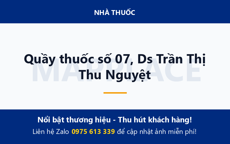 Quầy thuốc số 07, Ds Trần Thị Thu Nguyệt