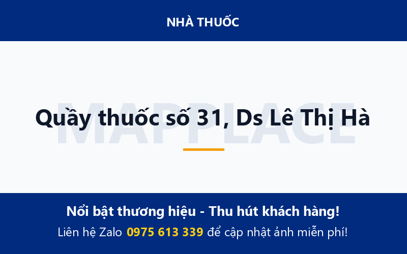 Quầy thuốc số 31, Ds Lê Thị Hà