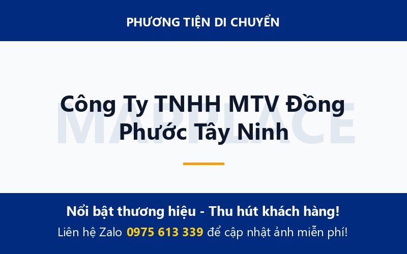 Công Ty TNHH MTV Đồng Phước Tây Ninh