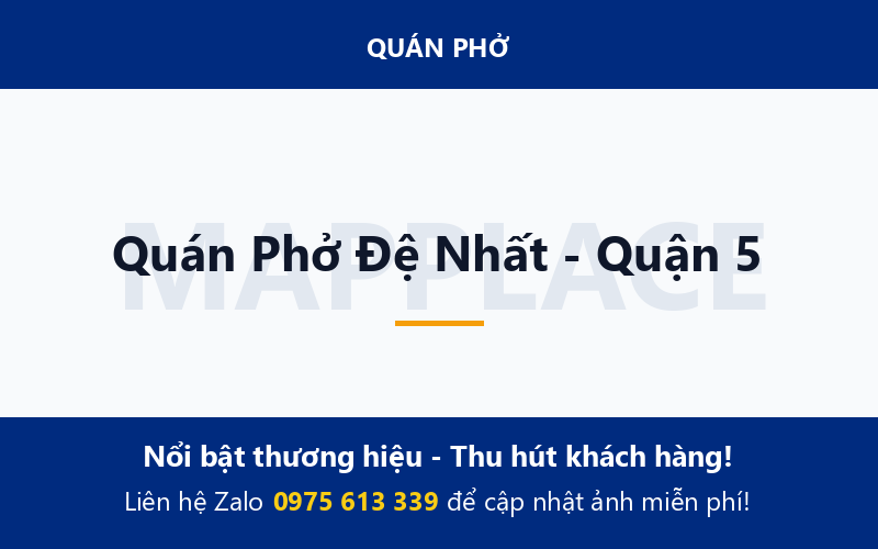 Quán Phở Đệ Nhất - Quận 5