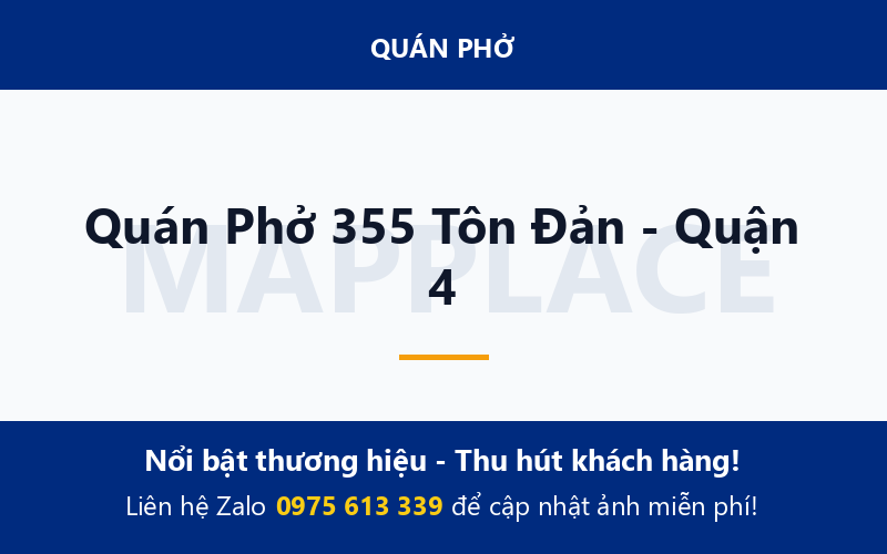 Quán Phở 355 Tôn Đản - Quận 4