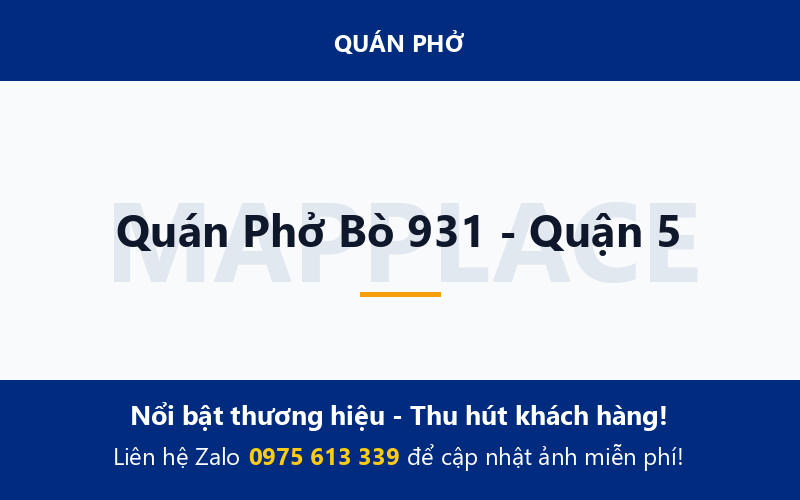 Quán Phở Bò 931 - Quận 5