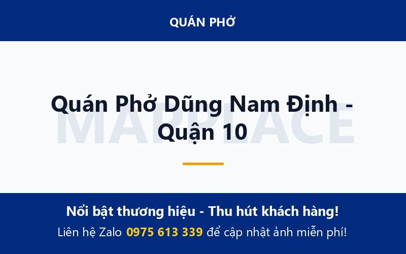 Quán Phở Dũng Nam Định - Quận 10
