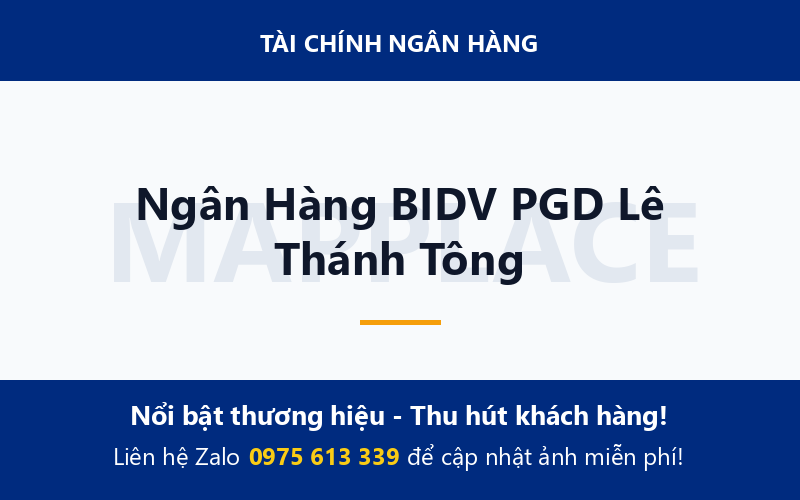 Ngân Hàng BIDV PGD Lê Thánh Tông