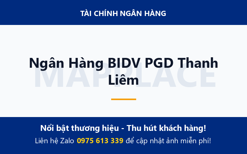 Ngân Hàng BIDV PGD Thanh Liêm