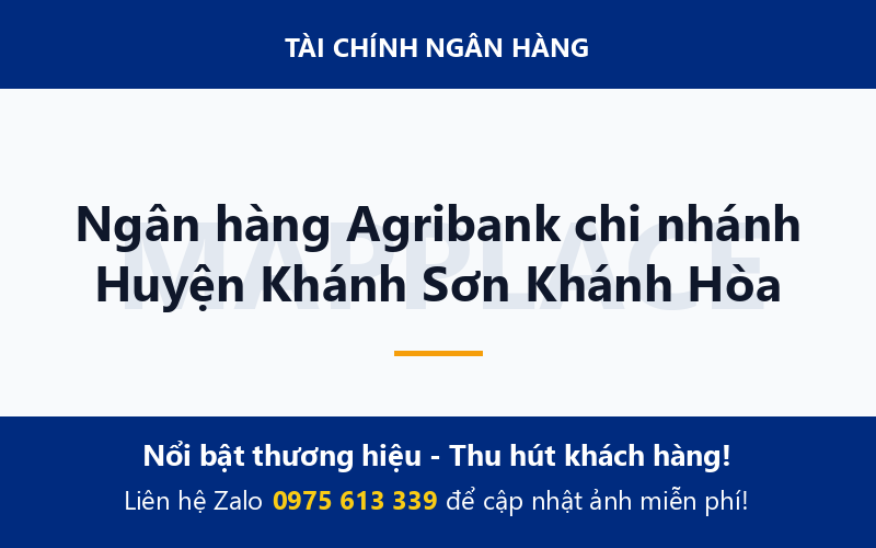 Ngân hàng Agribank chi nhánh Huyện Khánh Sơn Khánh Hòa