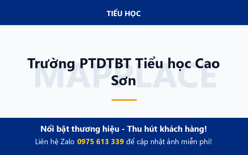 Trường PTDTBT Tiểu học Cao Sơn