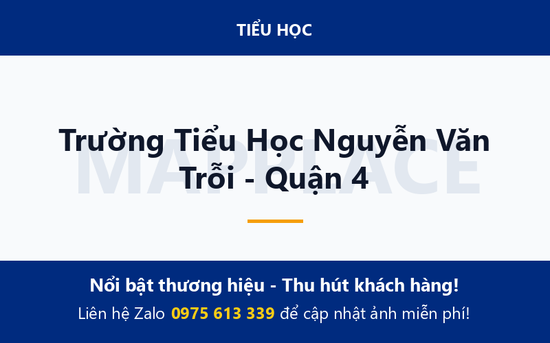 Trường Tiểu Học Nguyễn Văn Trỗi - Quận 4